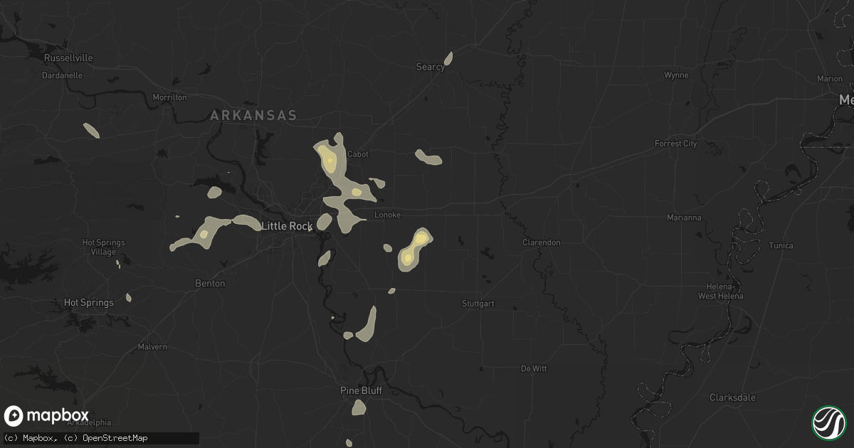 Hail map in Carlisle, AR on July 4, 2026