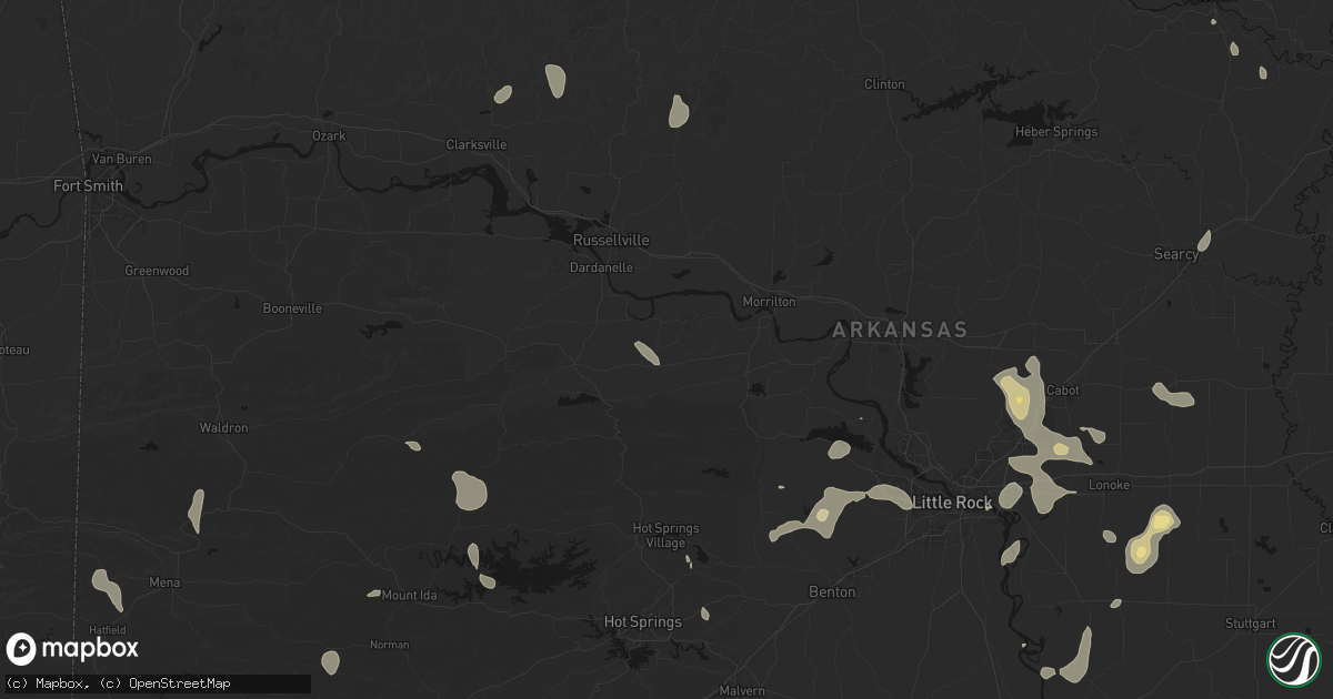 Hail map in Casa, AR on July 4, 2026