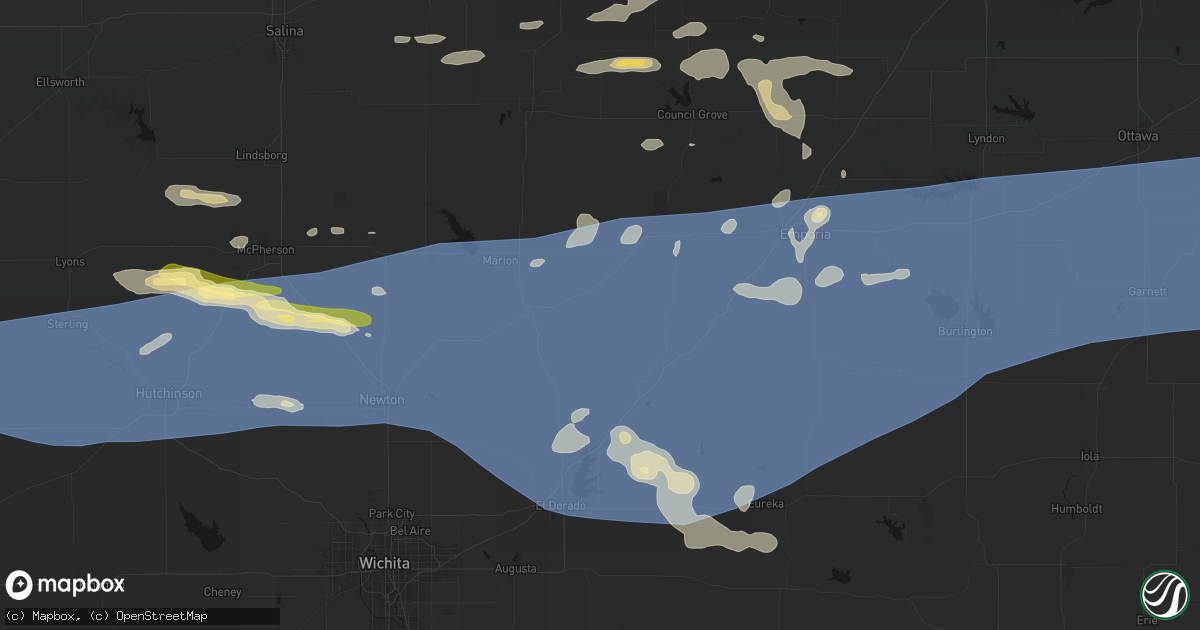 Hail map in Cedar Point, KS on July 4, 2026