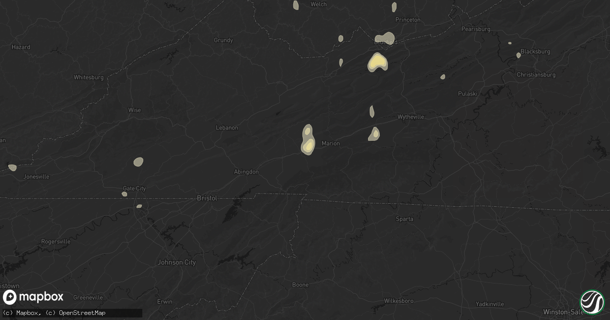 Hail map in Chilhowie, VA on July 4, 2026