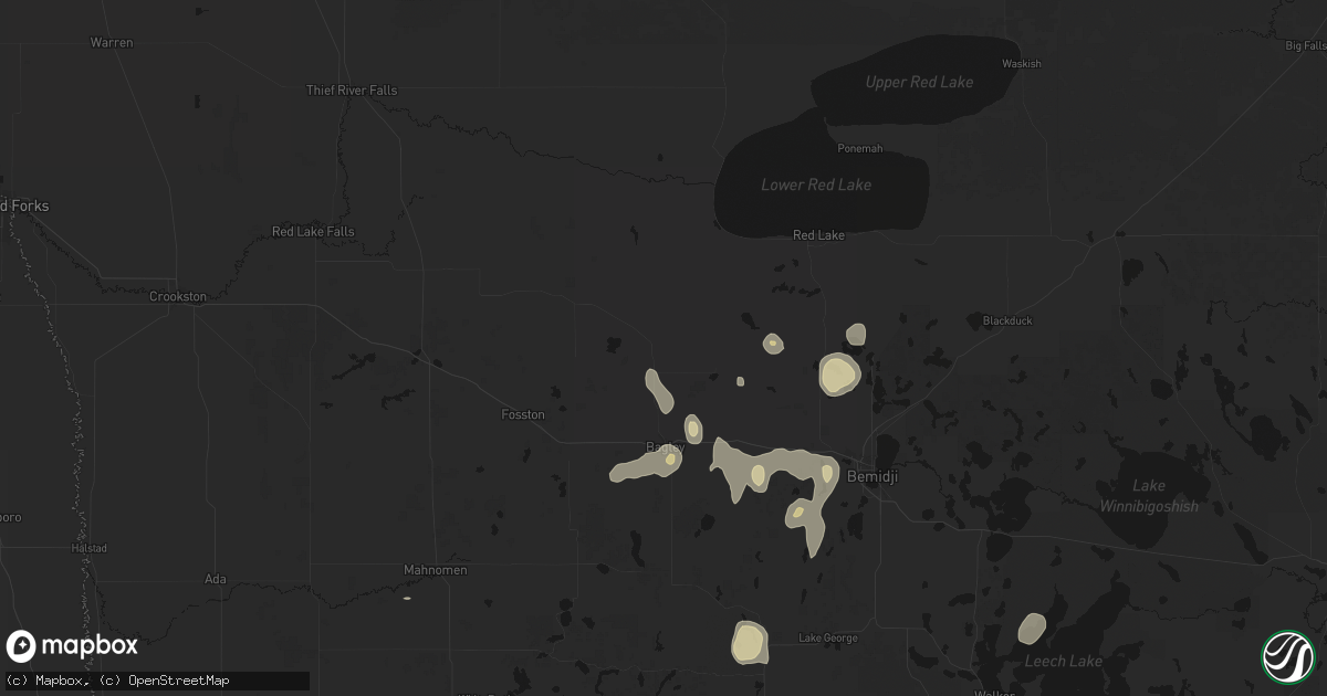 Hail map in Clearbrook, MN on July 4, 2026