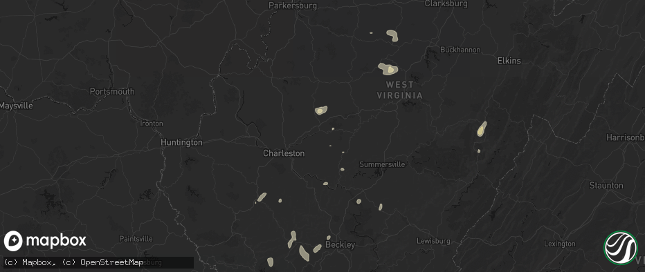 Hail map in Clendenin, WV on July 4, 2026