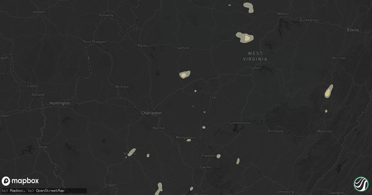 Hail map in Clendenin, WV on July 4, 2026