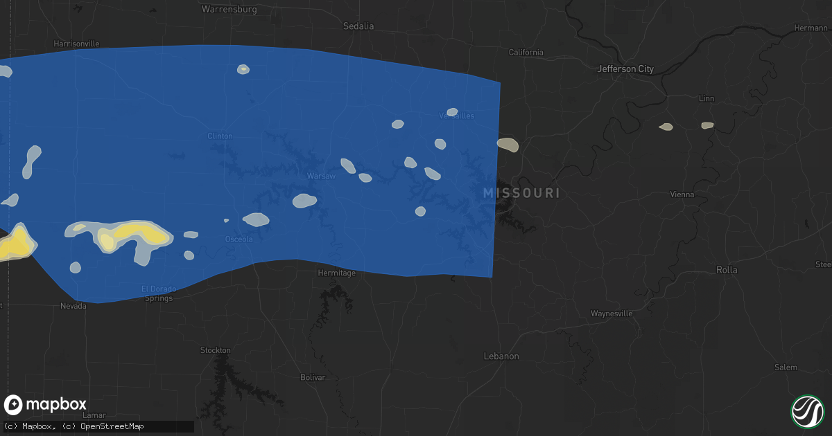 Hail map in Climax Springs, MO on July 4, 2026