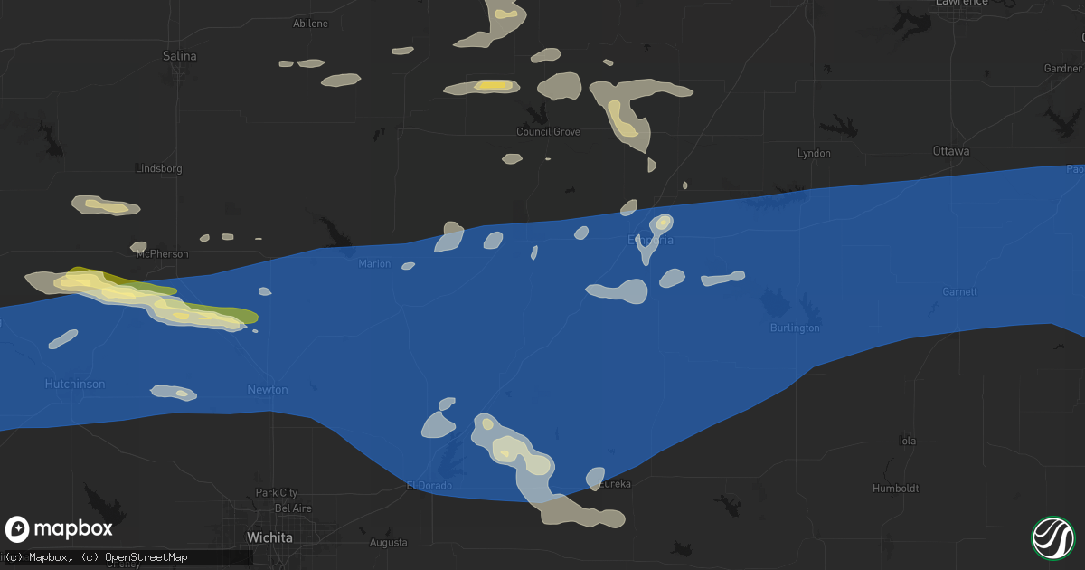 Hail map in Cottonwood Falls, KS on July 4, 2026