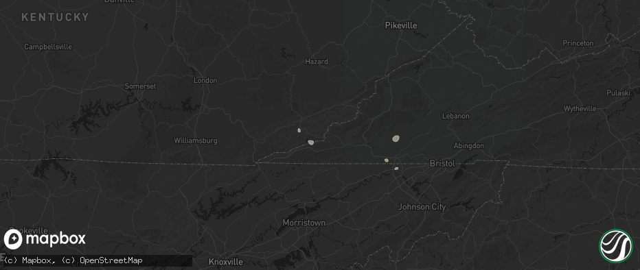 Hail map in Cranks, KY on July 4, 2026