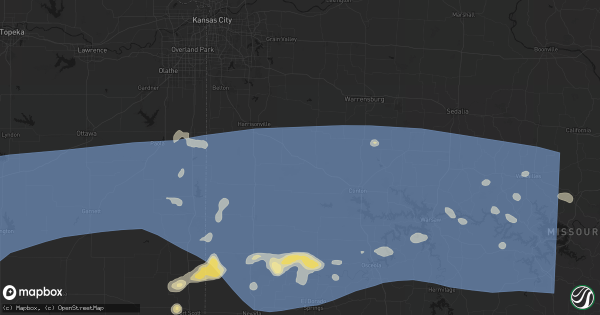 Hail map in Creighton, MO on July 4, 2026