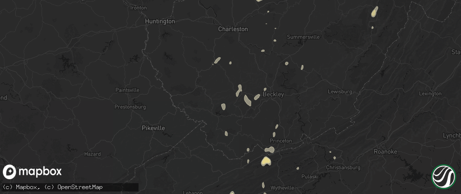 Hail map in Cyclone, WV on July 4, 2026