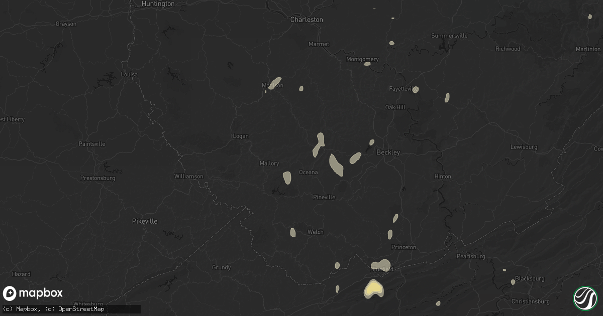 Hail map in Cyclone, WV on July 4, 2026