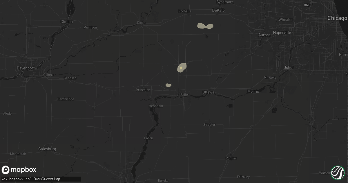 Hail map in Dalzell, IL on July 4, 2026