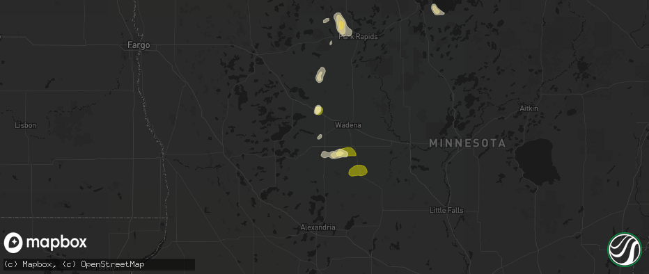 Hail map in Deer Creek, MN on July 4, 2026