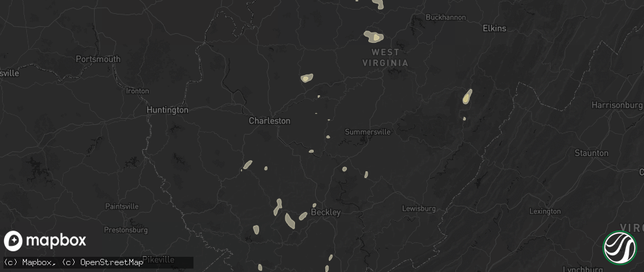 Hail map in Dixie, WV on July 4, 2026