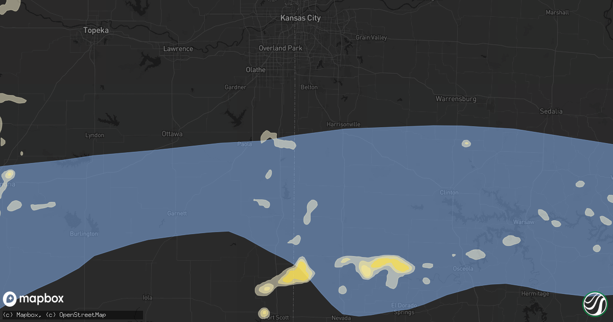 Hail map in Drexel, MO on July 4, 2026