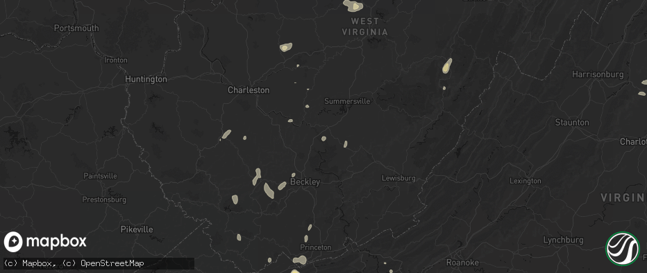 Hail map in Edmond, WV on July 4, 2026