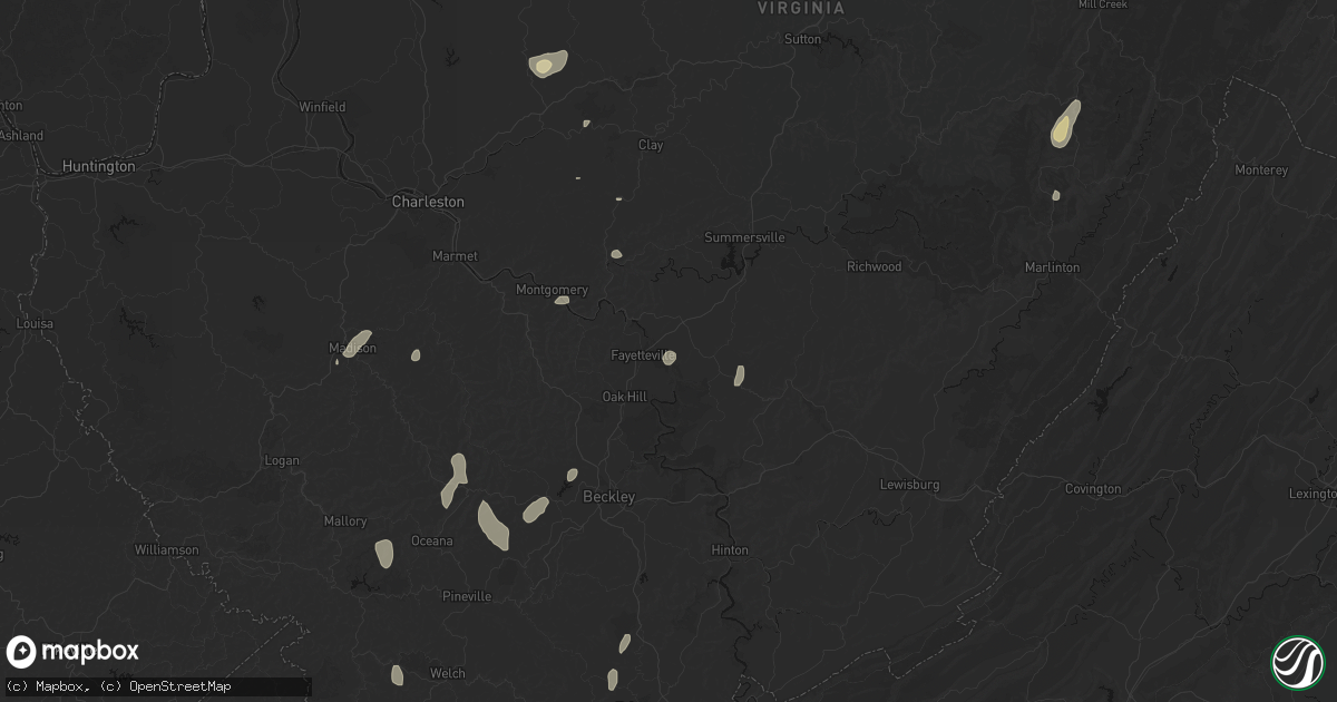 Hail map in Edmond, WV on July 4, 2026