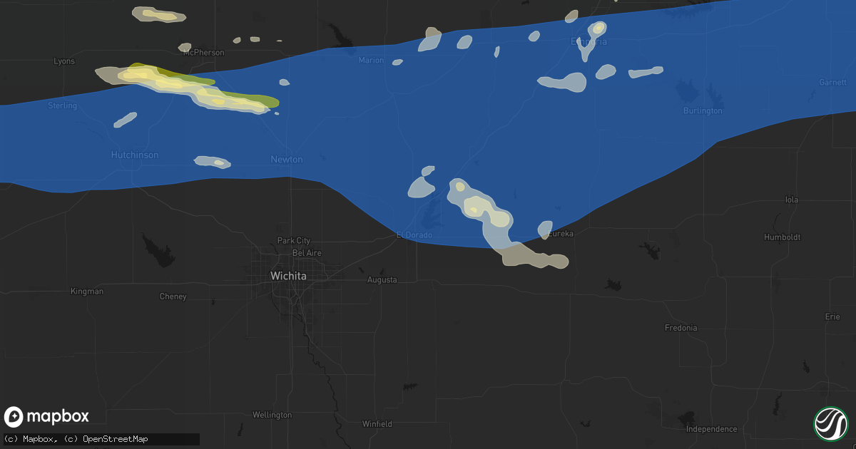 Hail map in El Dorado, KS on July 4, 2026