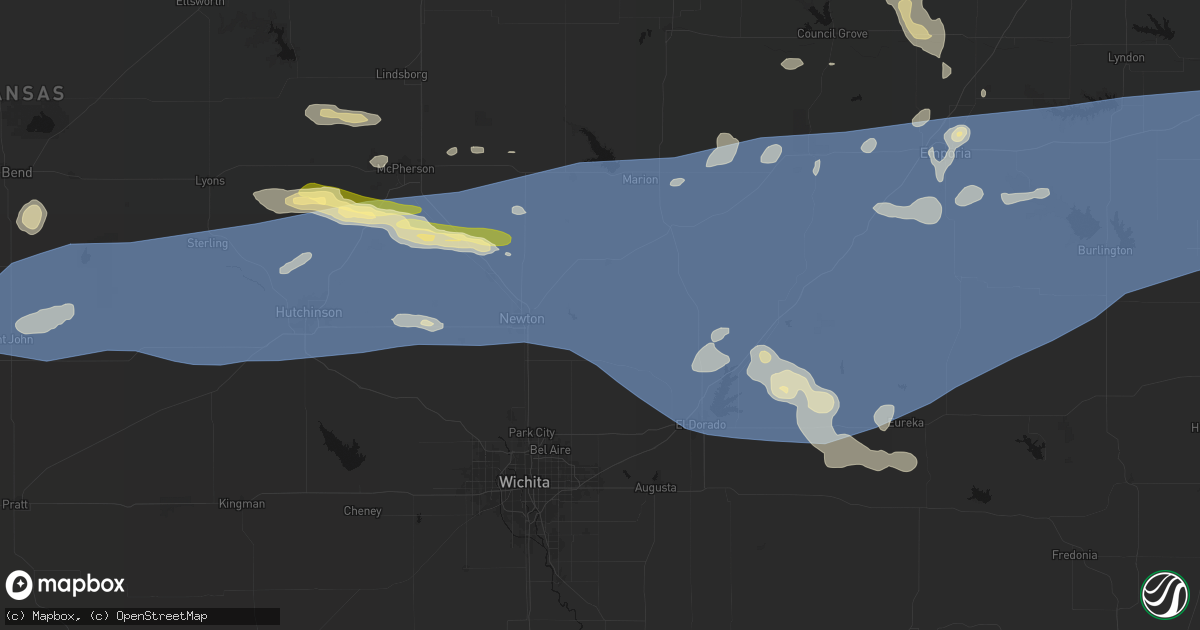 Hail map in Elbing, KS on July 4, 2026