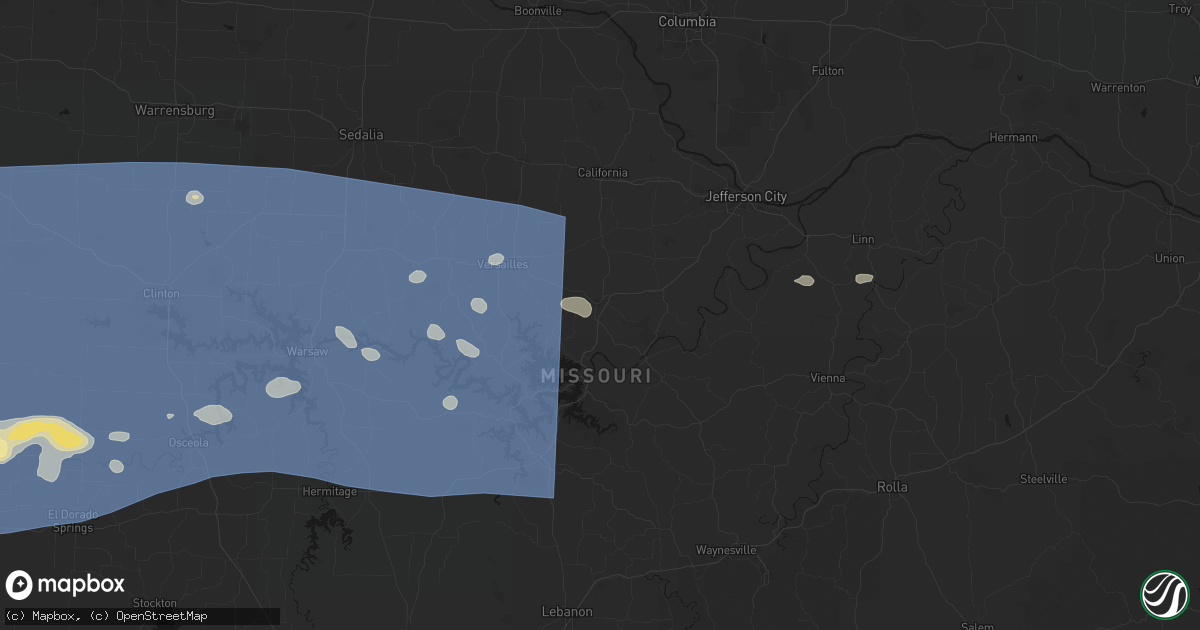 Hail map in Eldon, MO on July 4, 2026