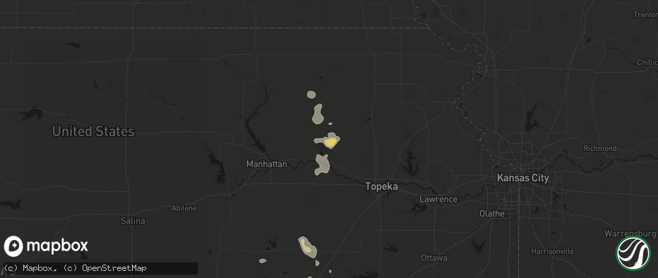 Hail map in Emmett, KS on July 4, 2026