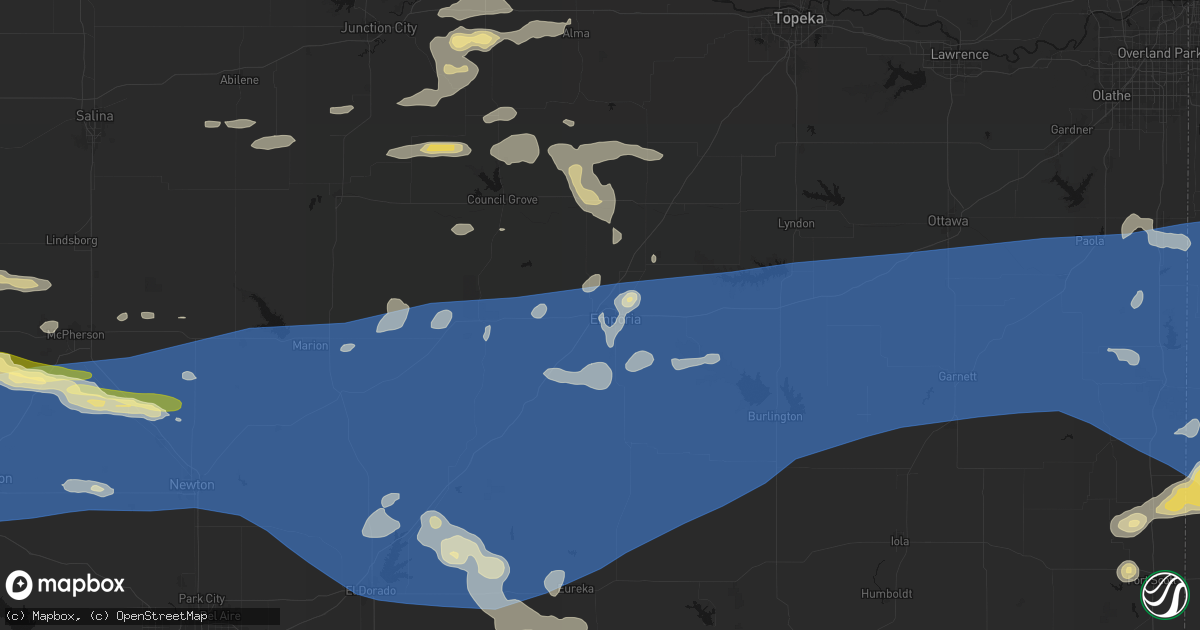 Hail map in Emporia, KS on July 4, 2026