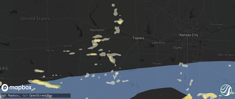 Hail map in Eskridge, KS on July 4, 2026