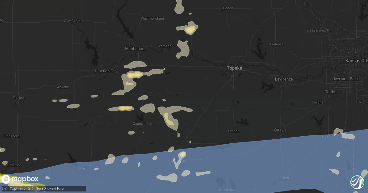 Hail map in Eskridge, KS on July 4, 2026