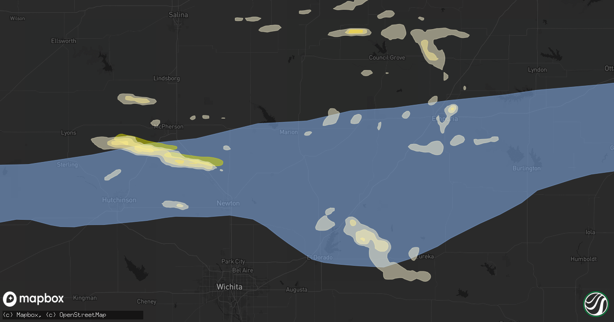 Hail map in Florence, KS on July 4, 2026