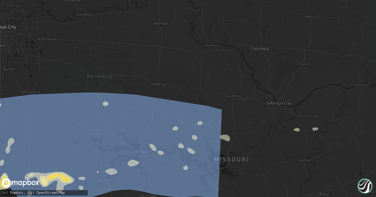 Hail map in Florence, MO on July 4, 2026