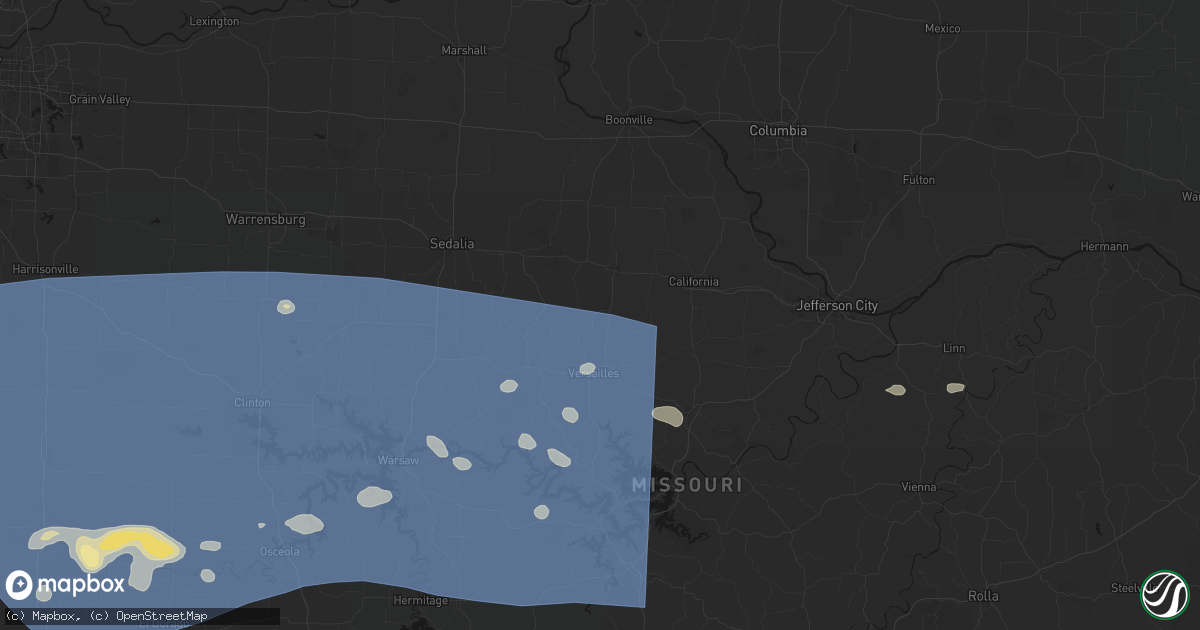 Hail map in Fortuna, MO on July 4, 2026