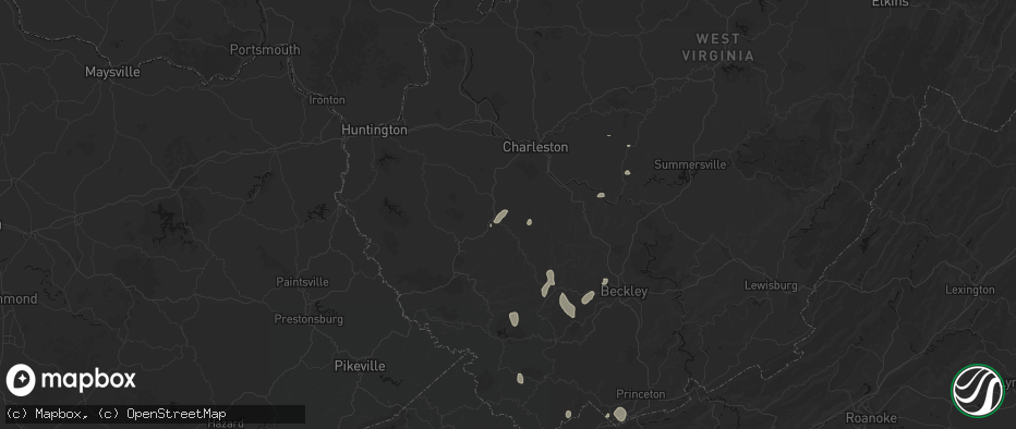 Hail map in Foster, WV on July 4, 2026