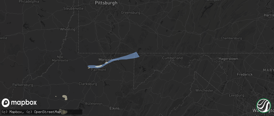 Hail map in Friendsville, MD on July 4, 2026