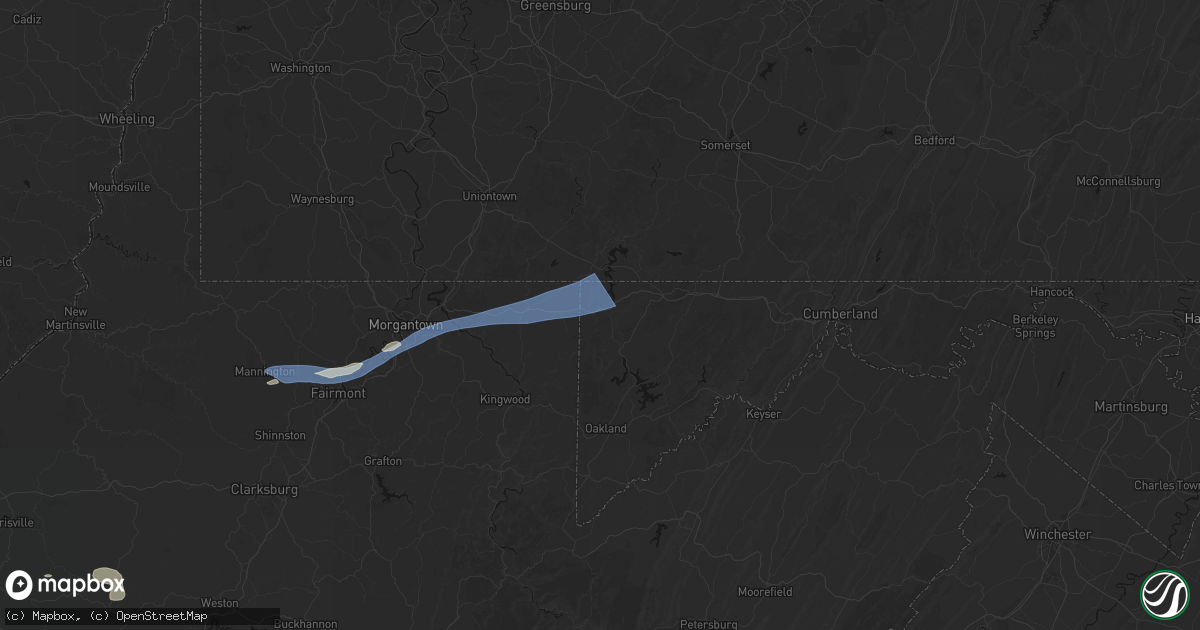 Hail map in Friendsville, MD on July 4, 2026