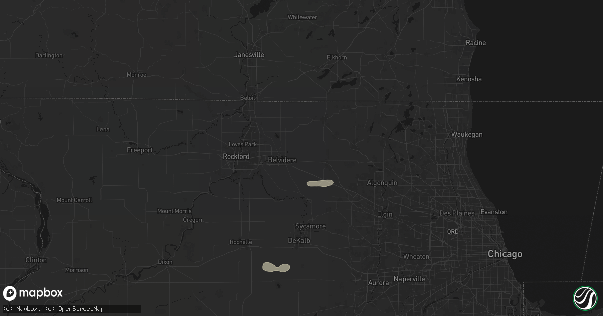 Hail map in Garden Prairie, IL on July 4, 2026