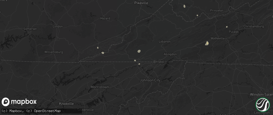 Hail map in Gate City, VA on July 4, 2026