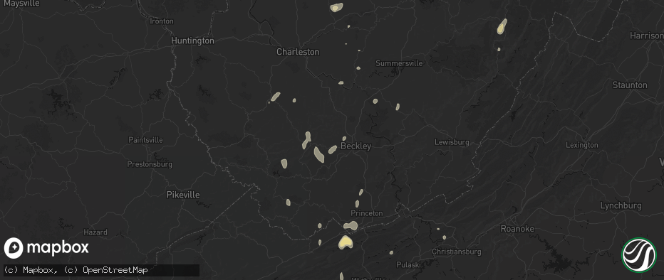 Hail map in Glen Daniel, WV on July 4, 2026