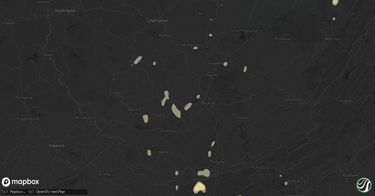 Hail map in Glen Daniel, WV on July 4, 2026