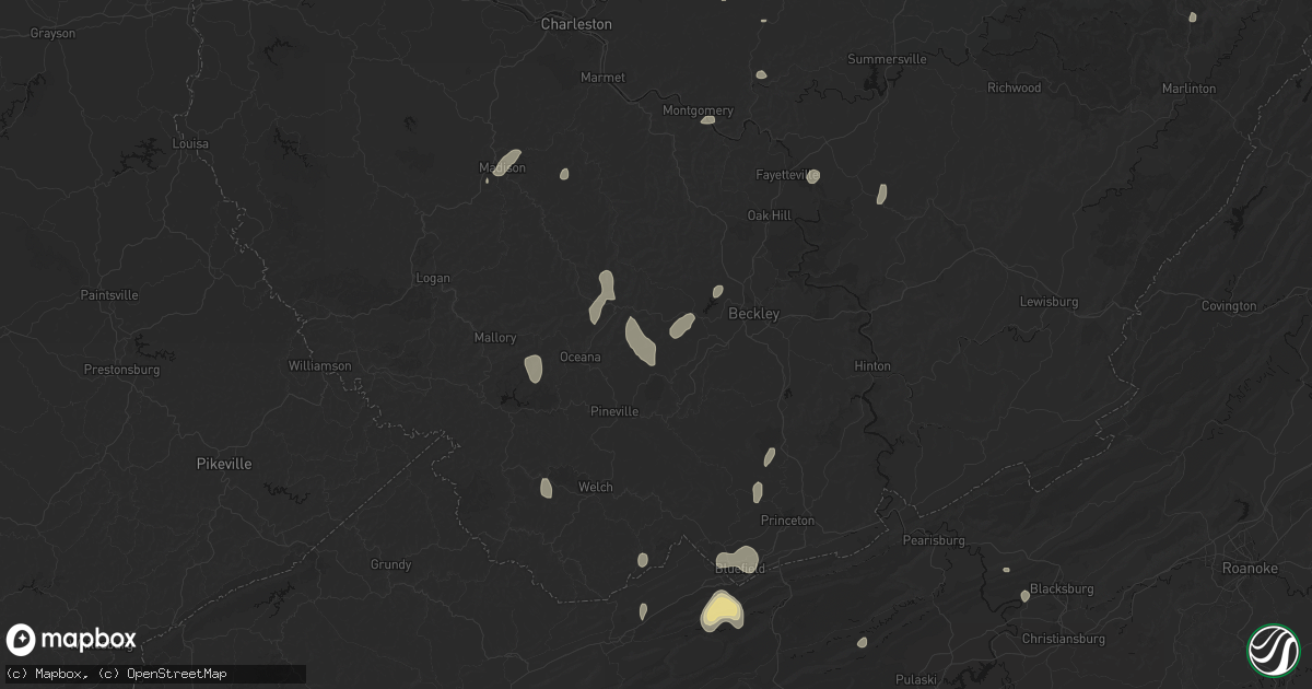 Hail map in Glen Rogers, WV on July 4, 2026