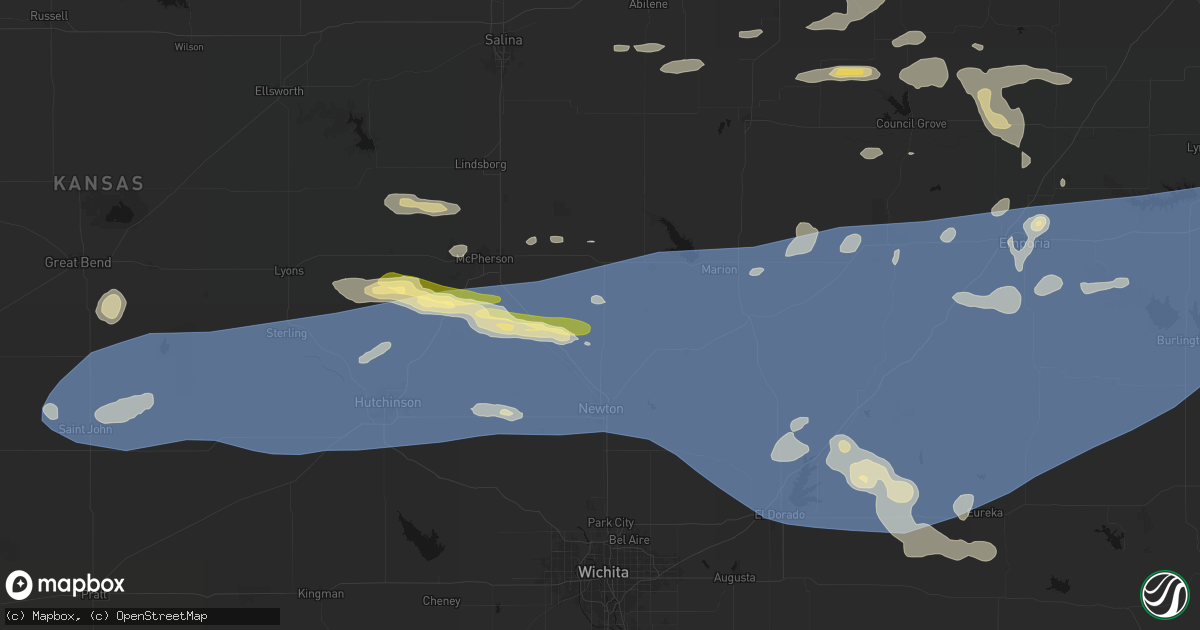 Hail map in Goessel, KS on July 4, 2026
