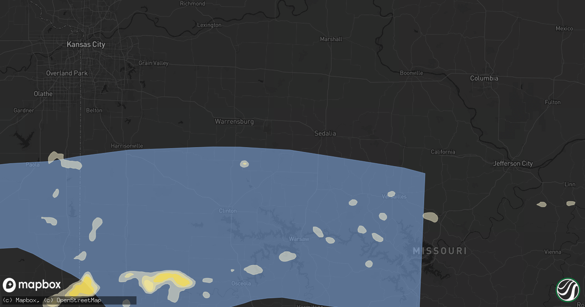 Hail map in Green Ridge, MO on July 4, 2026