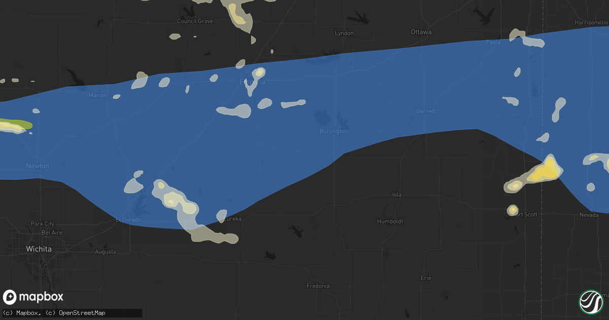 Hail map in Gridley, KS on July 4, 2026
