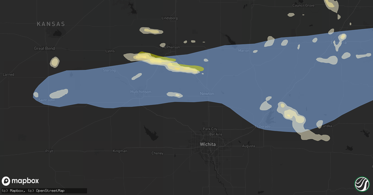 Hail map in Halstead, KS on July 4, 2026