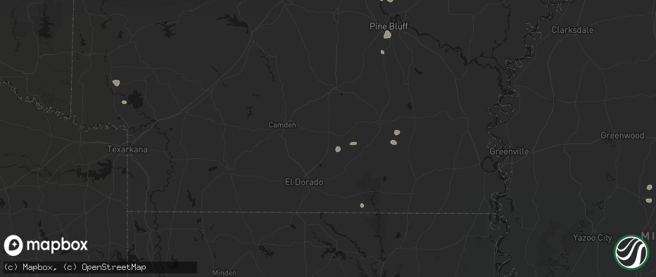 Hail map in Hampton, AR on July 4, 2026