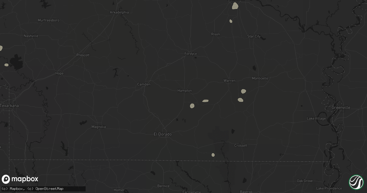 Hail map in Hampton, AR on July 4, 2026
