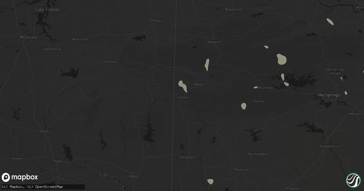 Hail map in Hatfield, AR on July 4, 2026