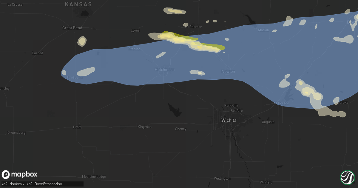 Hail map in Haven, KS on July 4, 2026