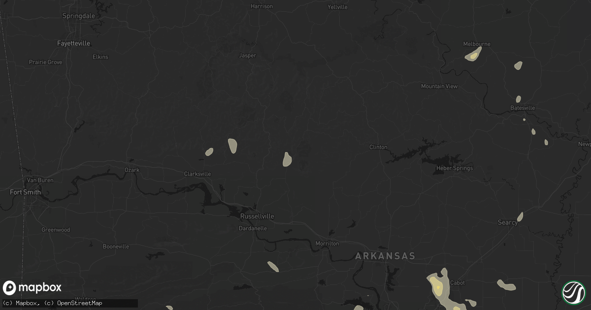 Hail map in Hector, AR on July 4, 2026