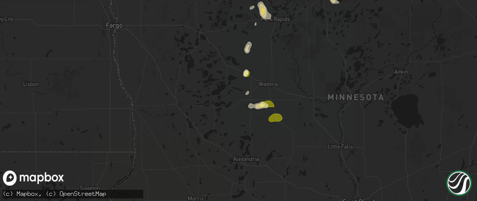 Hail map in Henning, MN on July 4, 2026