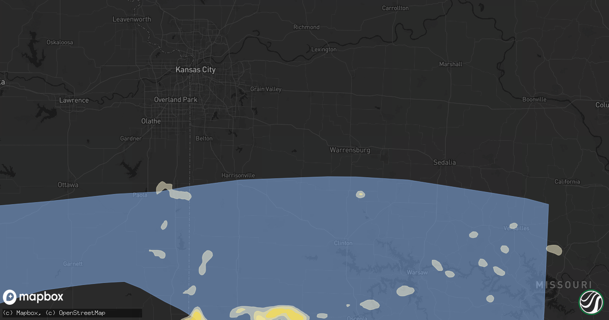 Hail map in Holden, MO on July 4, 2026