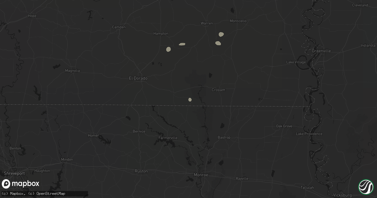 Hail map in Huttig, AR on July 4, 2026
