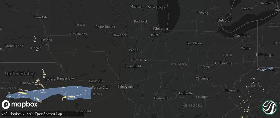 Hail map in Illinois on July 4, 2026